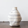 Tribal Lines Hand-Felted Wool Natural White Gourd Basket 3
