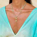 Positive Intentions Amazonite Evil Eye & Hamsa Gold Necklace 3