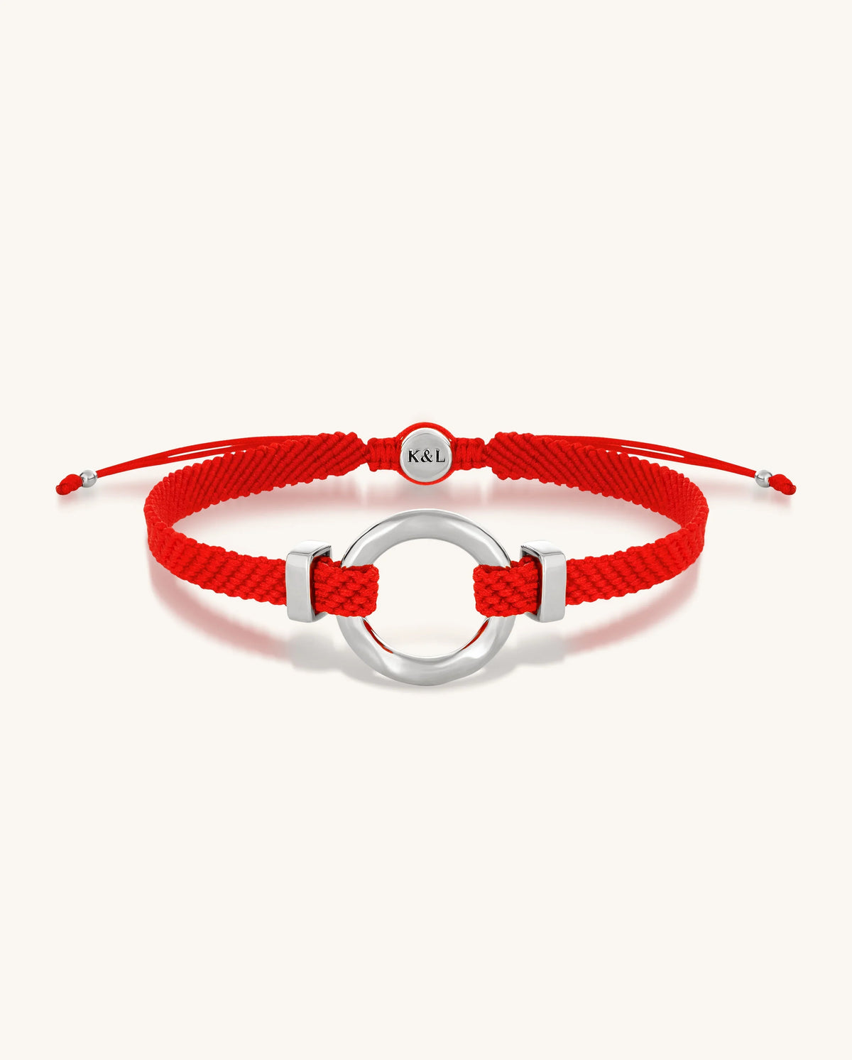 Endless Blessings Women's Silver Karma Circle Red String Bracelet