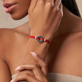 Hopeful Intuition Black Onyx Karma Circle Red String Bracelet 4