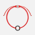 Spiritual Connection Black Enamel Karma Circle Red String Bracelet 1
