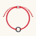 Spiritual Connection Black Enamel Karma Circle Red String Bracelet 4
