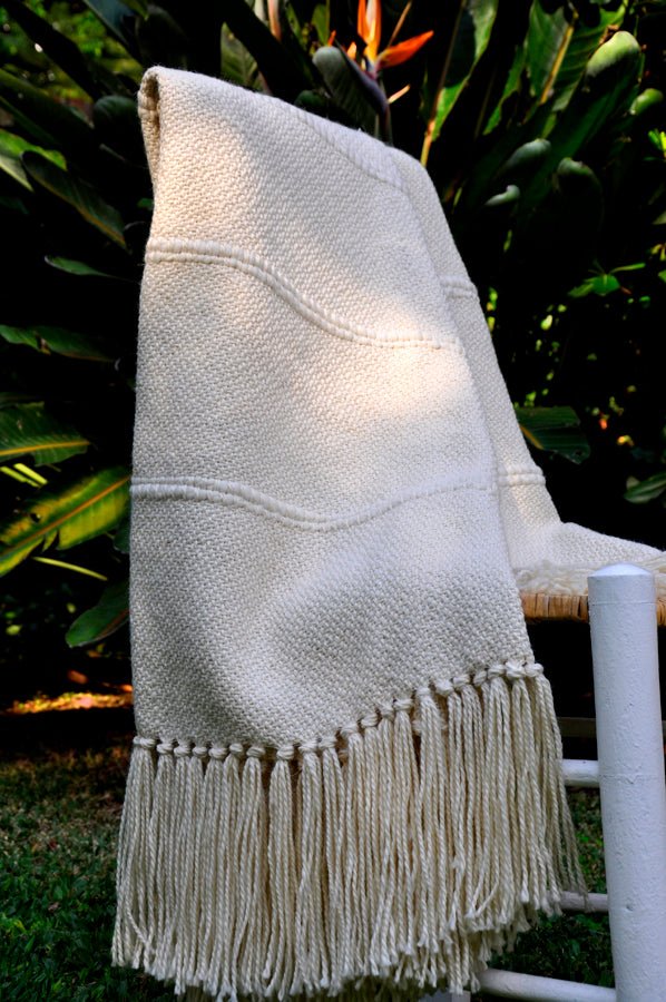 Designer Fringed Striped Throw