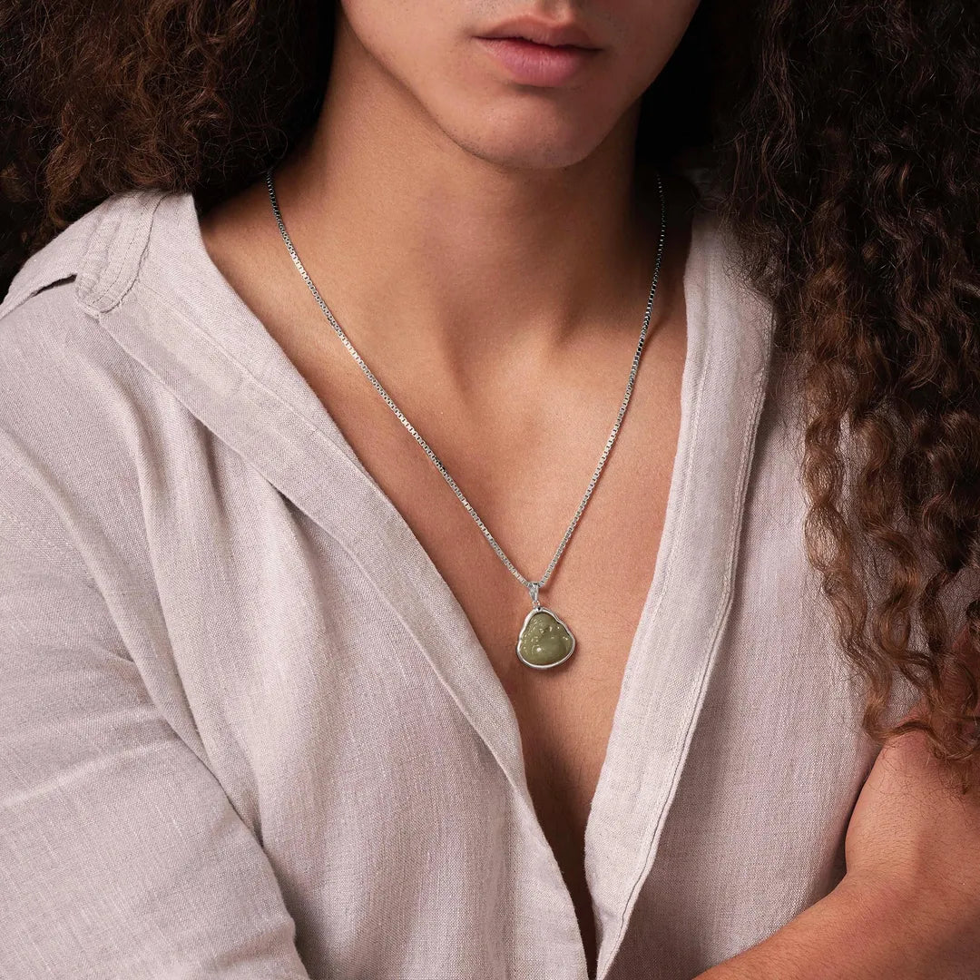 Tranquil Presence Jade Buddha Pendant