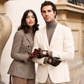 Umberto (brown) - Italian lambskin leather driving gloves & touchscreen feature 5
