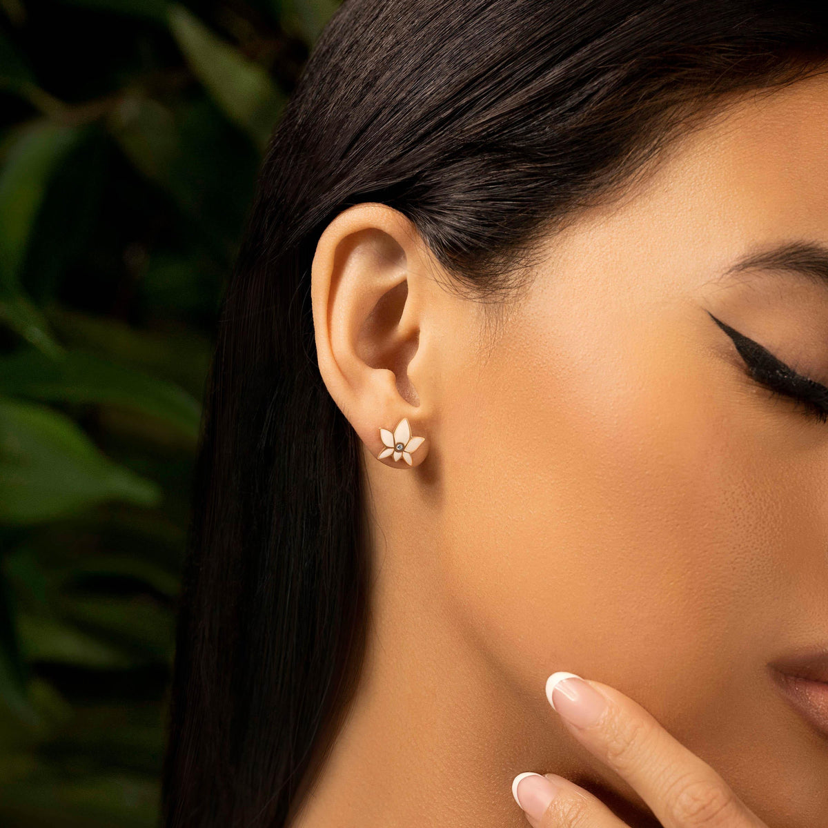Lush Virtue Lotus Flower Stud Earrings