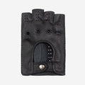 Vincenzo (black) - Fingerless Italian driving gloves made of American deerskin leather 3