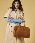 Viviana (cognac) - Italian suede leather women’s handbag 3