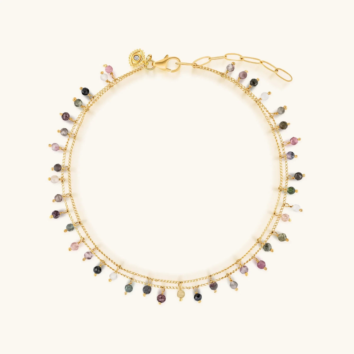 Balanced Energies Tourmaline Double Strand Anklet