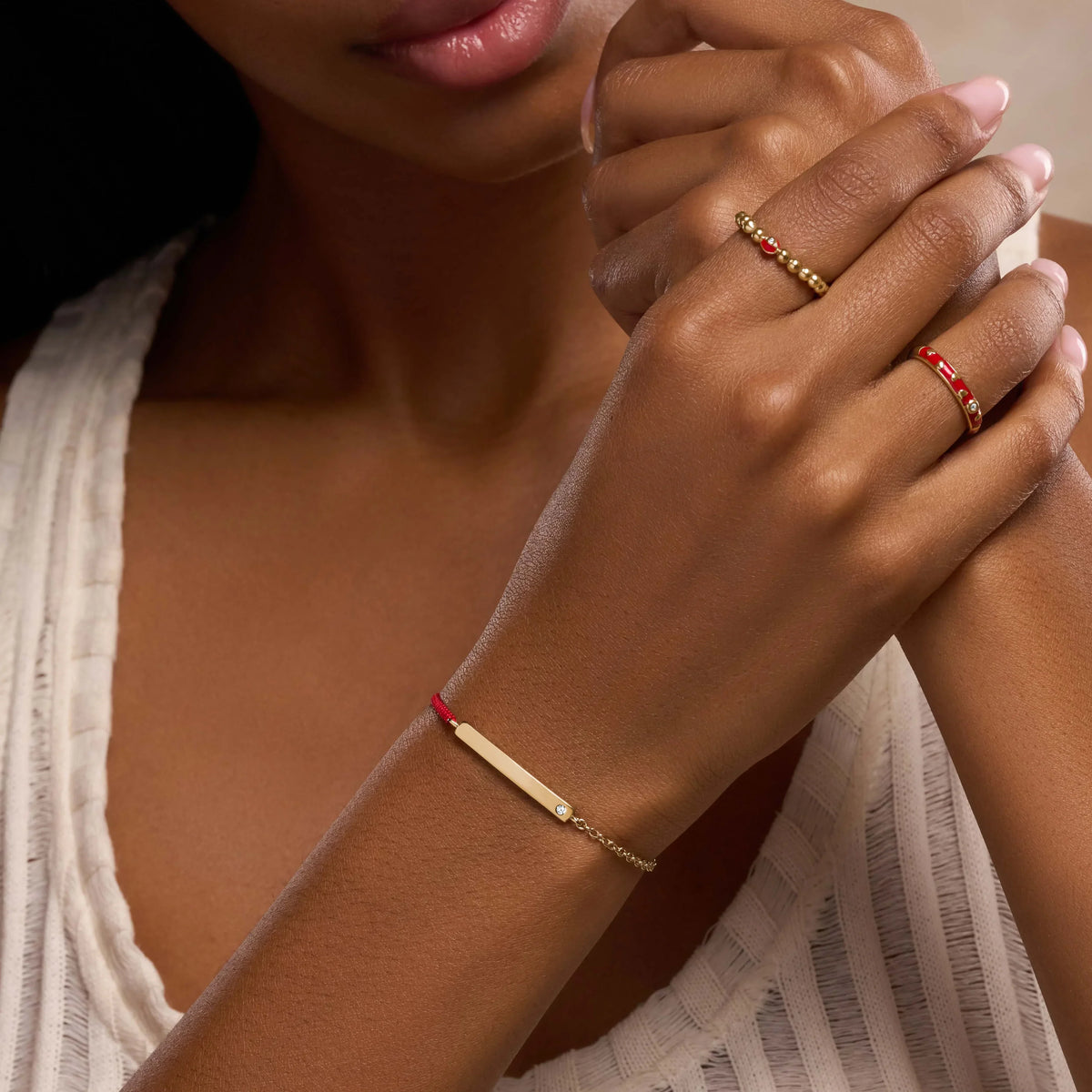 Karmic Fortitude Red String Engravable Bracelet