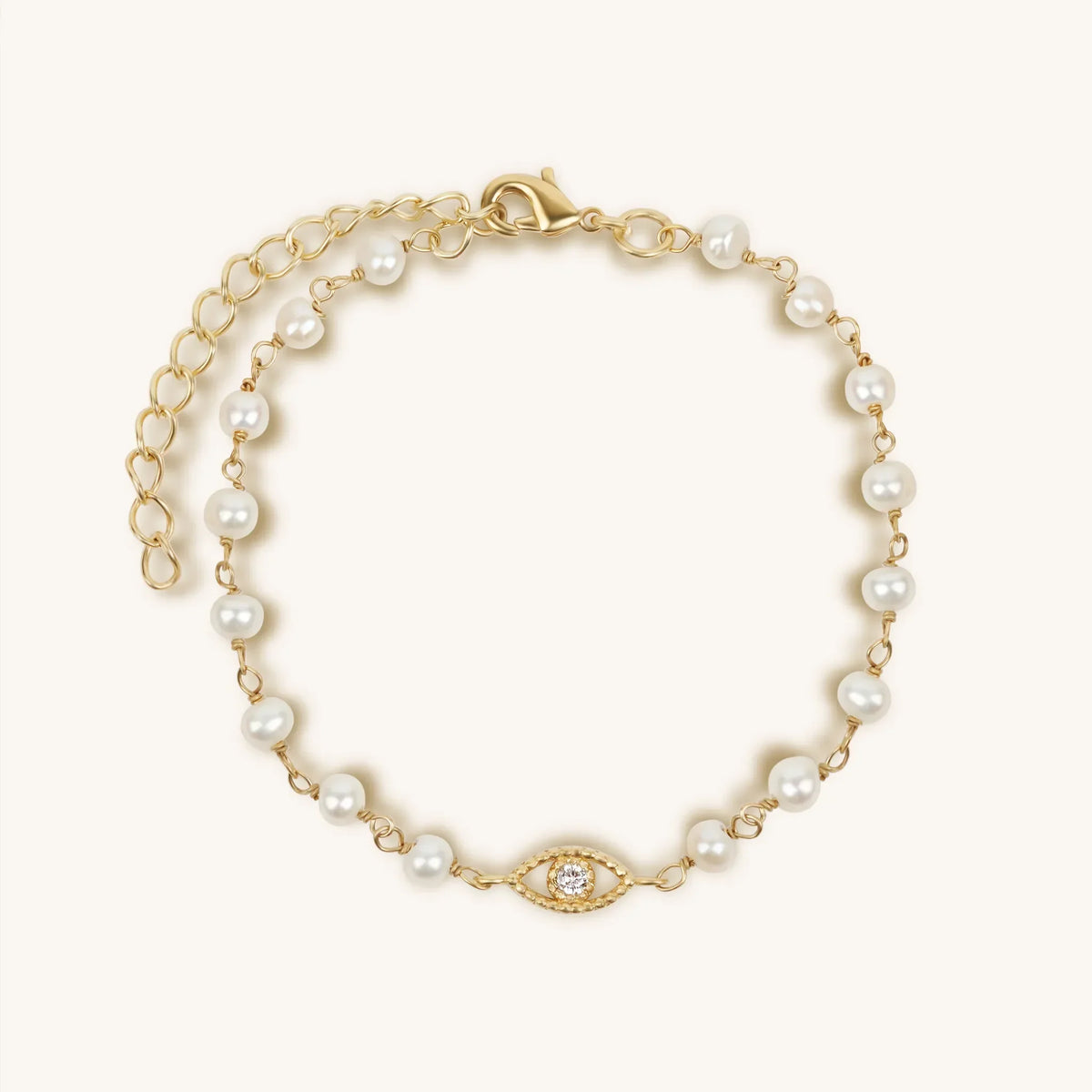 Dreamlike Protection Pearl Evil Eye Charm Bracelet