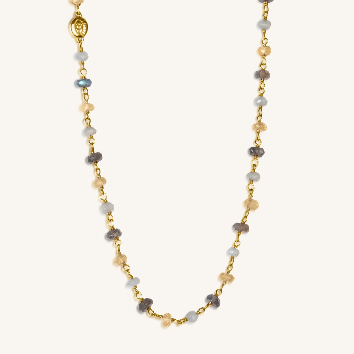 Divine Happiness - Citrine Labradorite Moonstone Wrap
