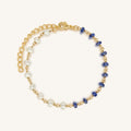 Inspired Abundance Sapphire and Pearl Gold Bracelet 1