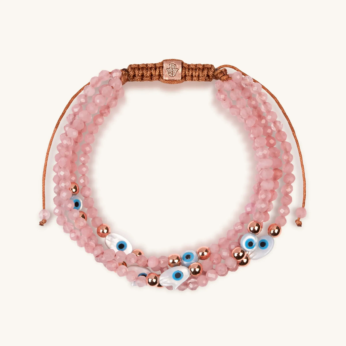 Vision of Love Rose Quartz Evil Eye Bracelet