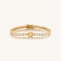 Sparkling Awareness Gold Plated Evil Eye Bracelet 1