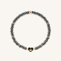 Heartfelt Gaze Evil Eye Heart Hematite Bracelet 1