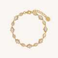 Sacred Light Mother of Pearl Evil Eye & Hamsa Gold Bracelet 1