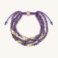 Inner Wisdom Amethyst Hamsa Evil Eye Charm Bracelet 1