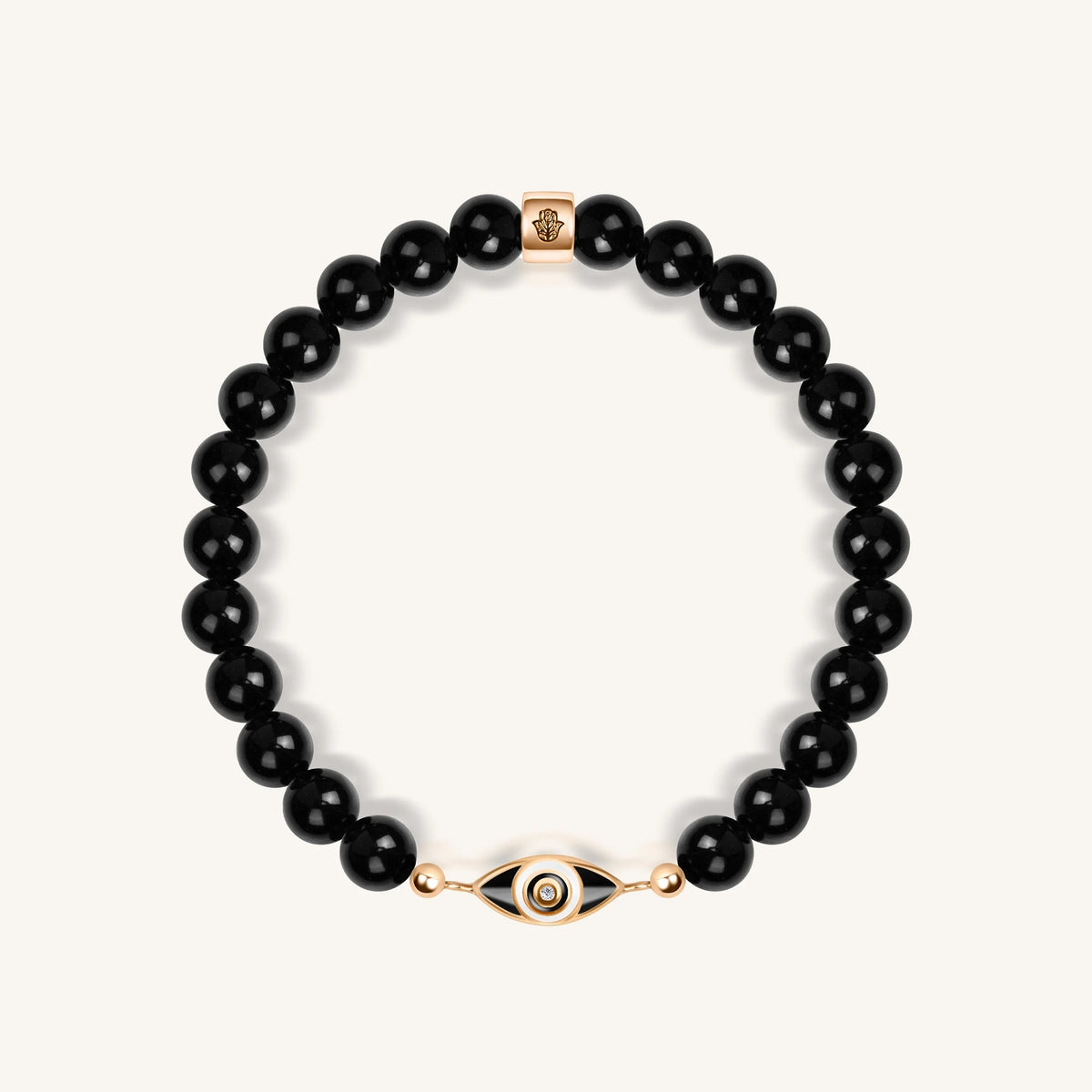 Expanding Consciousness Black Onyx Evil Eye Charm Bracelet