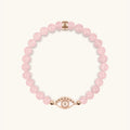Emotional Healing Rose Quartz Evil Eye Charm Bracelet 1
