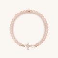 Loyal Support Rose Quartz Diamond Cross Bracelet 1