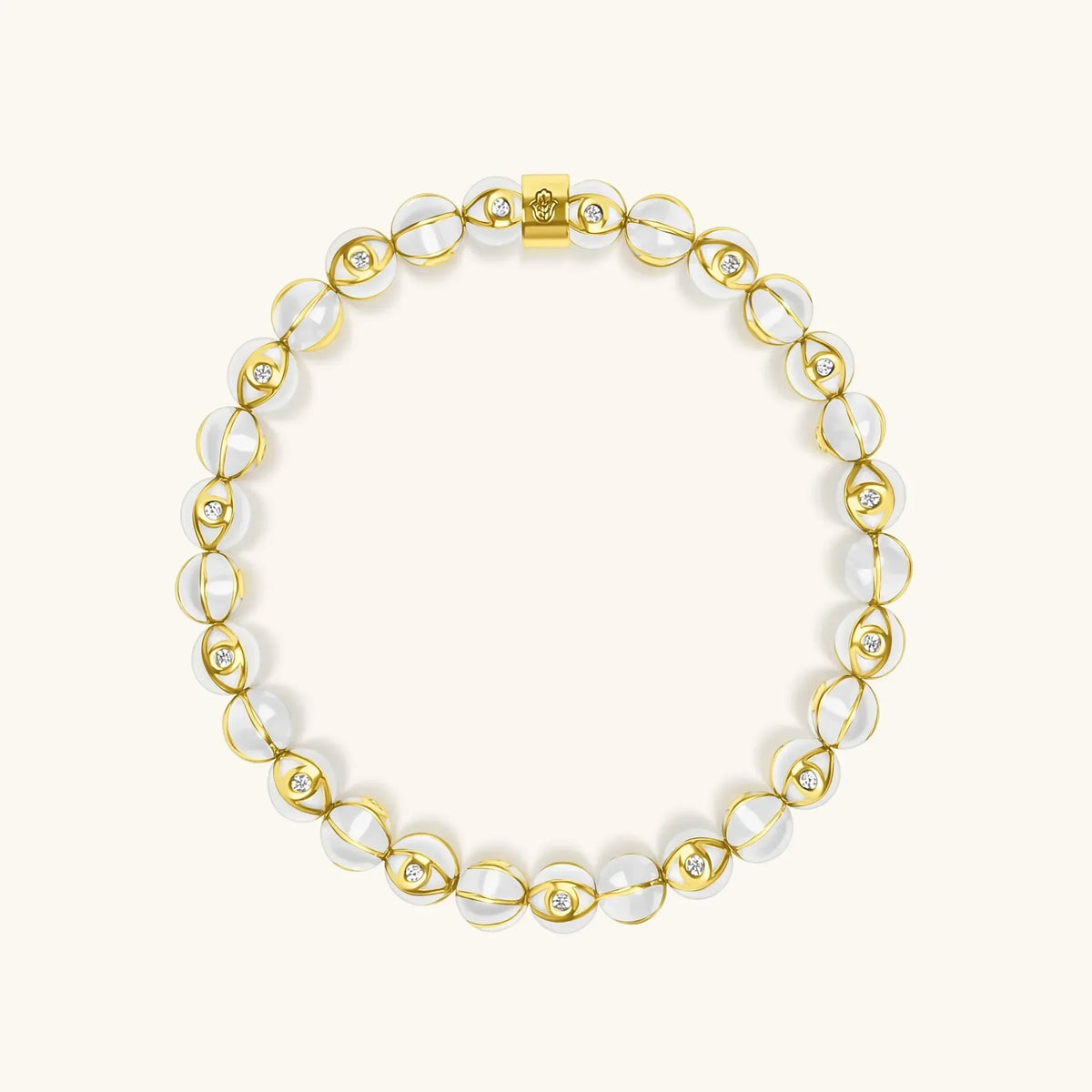 Pure Spirit White Enamel Evil Eye Charm Bracelet