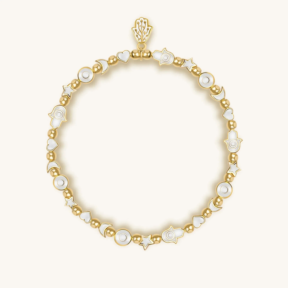 Subtle Balance White Enamel Multi Charm Bracelet