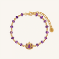 Radiant Calm Amethyst Lotus Gold Bracelet 1