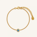 Ocean Whisper Aquamarine March Birthstone Gold Bracelet 1