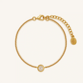 Luminous Clarity White Quartz April Birthstone Gold Bracelet 1
