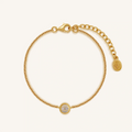 Lunar Harmony Moonstone June Birthstone Evil Eye Gold Bracelet 1