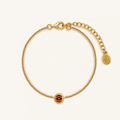 Radiant Guardian Ruby Jade July Birthstone Evil Eye Gold Bracelet 1