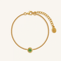 Vital Essence Peridot August Birthstone Evil Eye Gold Bracelet 1