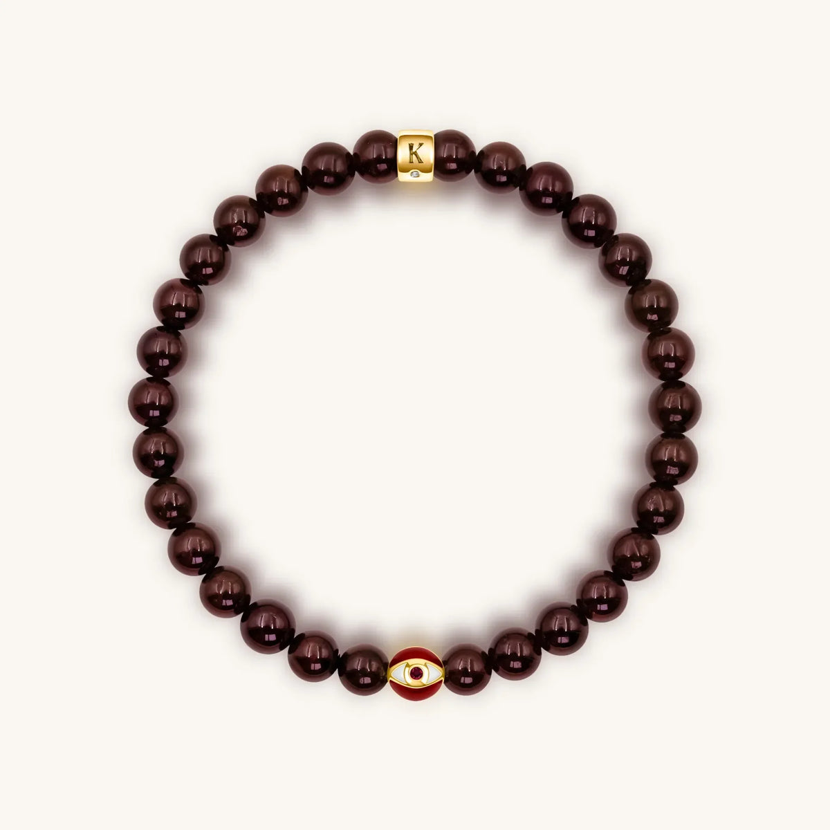 Endless Passion Garnet January Birthstone Evil Eye Bracelet