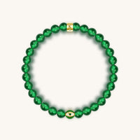 Vital Harmony Emerald Agate May Birthstone Evil Eye Bracelet