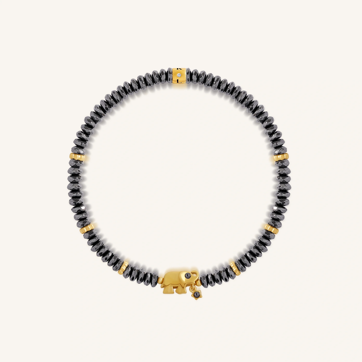 Silent Sentinel Elephant Hematite Bracelet