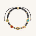 Harmonic Path Multi-Symbol Gold Drawstring Bracelet 1