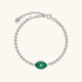 Constant Guardian Evil Eye Malachite Silver Bracelet 1