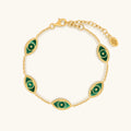 Spiritual Connection Malachite Evil Eye Bracelet 1