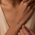 Ocean’s Wisdom Lab Blue Opal Heart Silver Bracelet 2