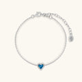 Ocean’s Wisdom Lab Blue Opal Heart Silver Bracelet 1