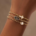Delicate Karma Lotus Mother of Pearl Bracelet 2