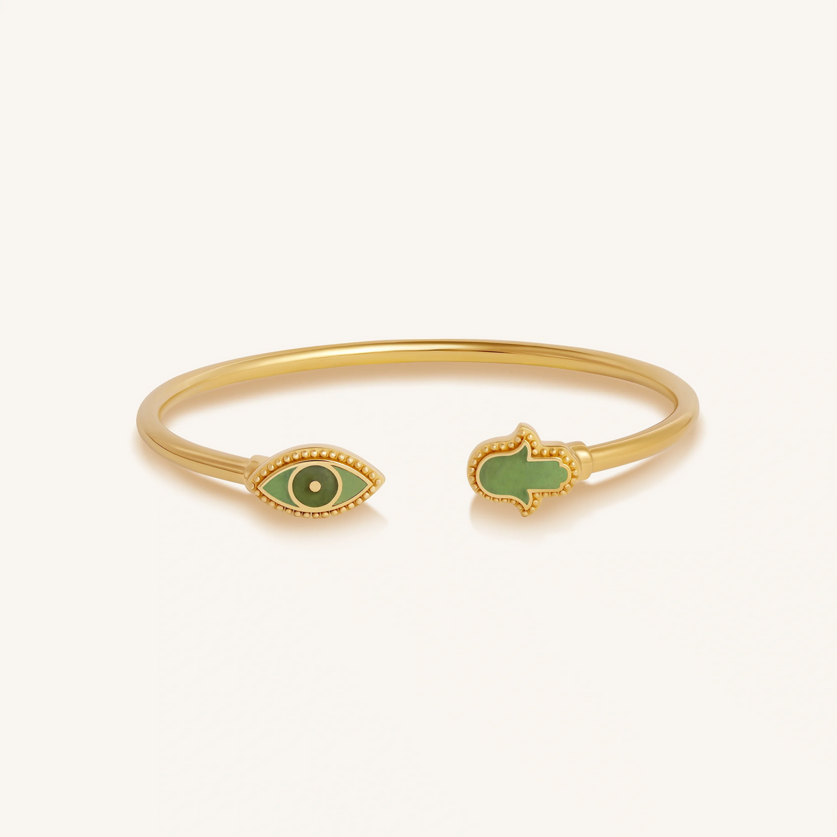 Eternal Shield Jade Evil Eye & Hamsa Cuff