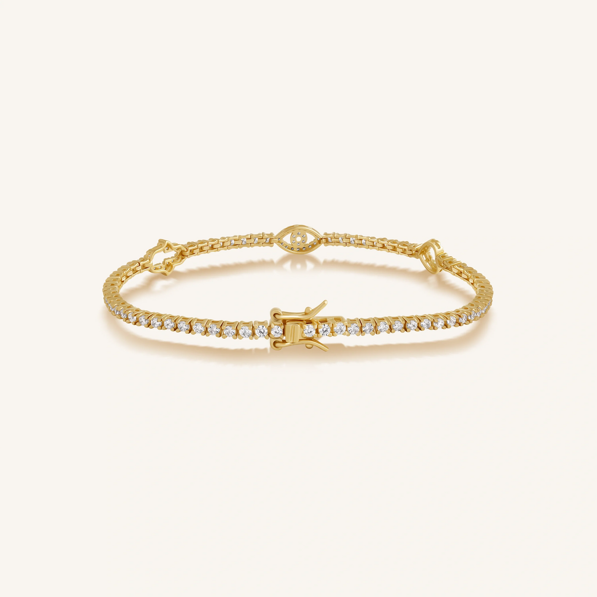 Serene Guardian Hamsa Heart Evil Eye Bracelet