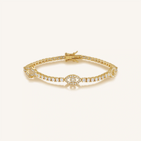 Serene Guardian Hamsa Heart Evil Eye Bracelet