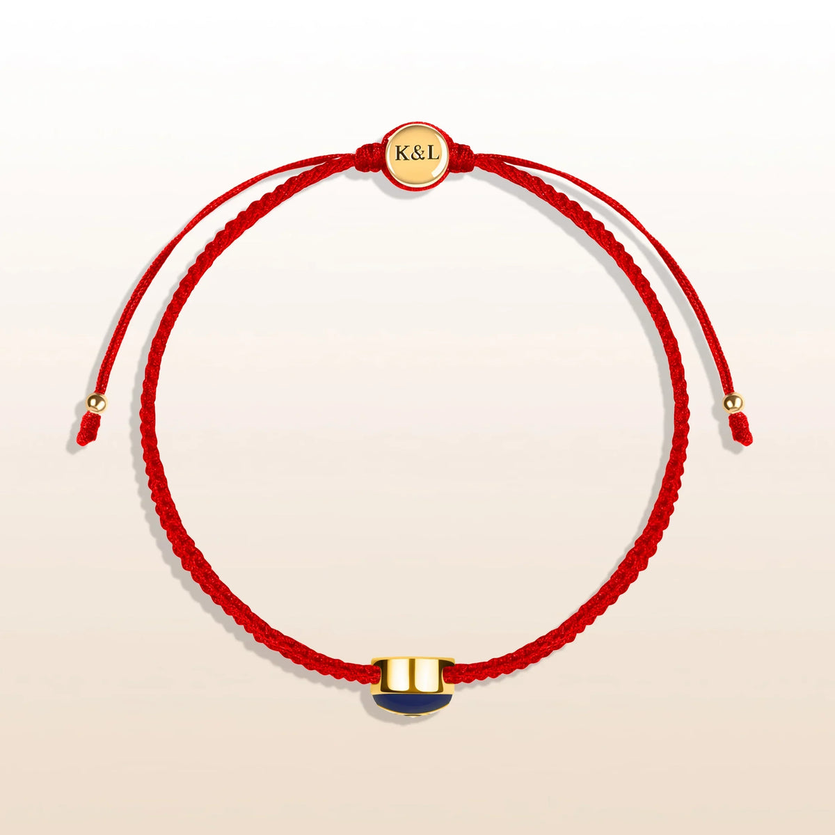 Essential Peacefulness Red String Navy Enamel Evil Eye Charm Bracelet