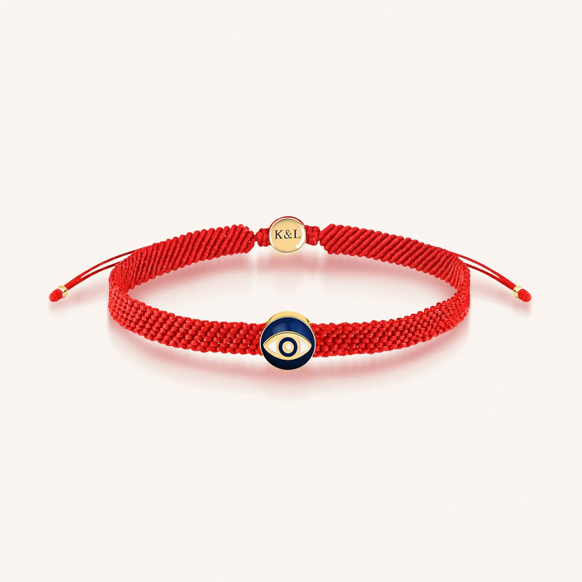Essential Peacefulness Red String Navy Enamel Evil Eye Charm Bracelet