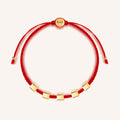 Seek Wisdom - Red String White Enamel Multi Charm Bracelet 3