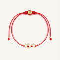 Cosmic Power White Enamel Moon & Stars Red String Bracelet 1