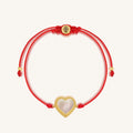 Dreams Fulfilled Mother of Pearl Heart Charm Red String Bracelet 1